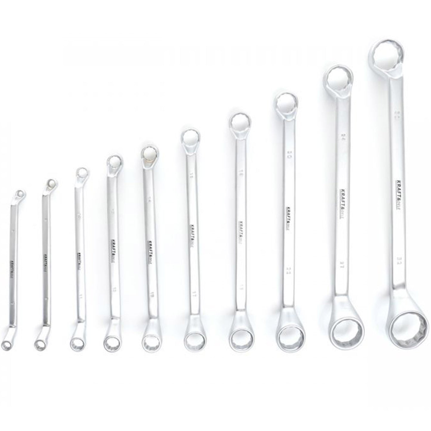 Set chei inelare cu cot, 10 piese, Kraft&Dele KD10941, 6-32MM