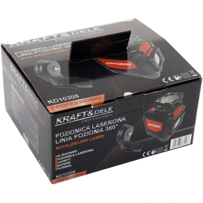 Nivela Laser Kraft&Dele KD10308, fascicul verde, 30m