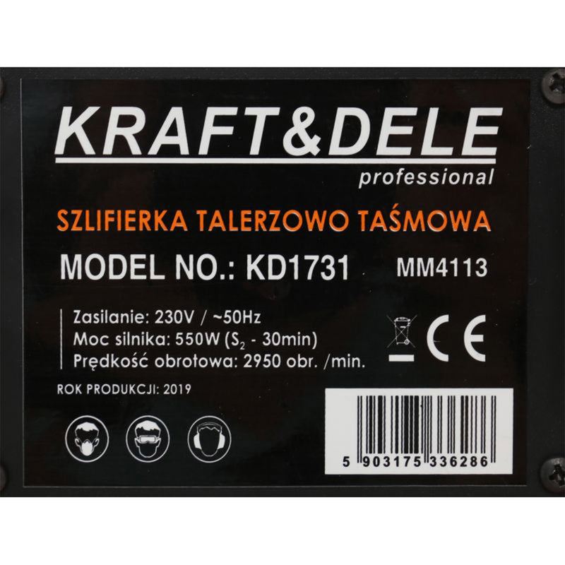 Slefuitor cu curea de masa vertical Kraft&Dele KD1731, 550W, 2950RPM, 25,4x760mm