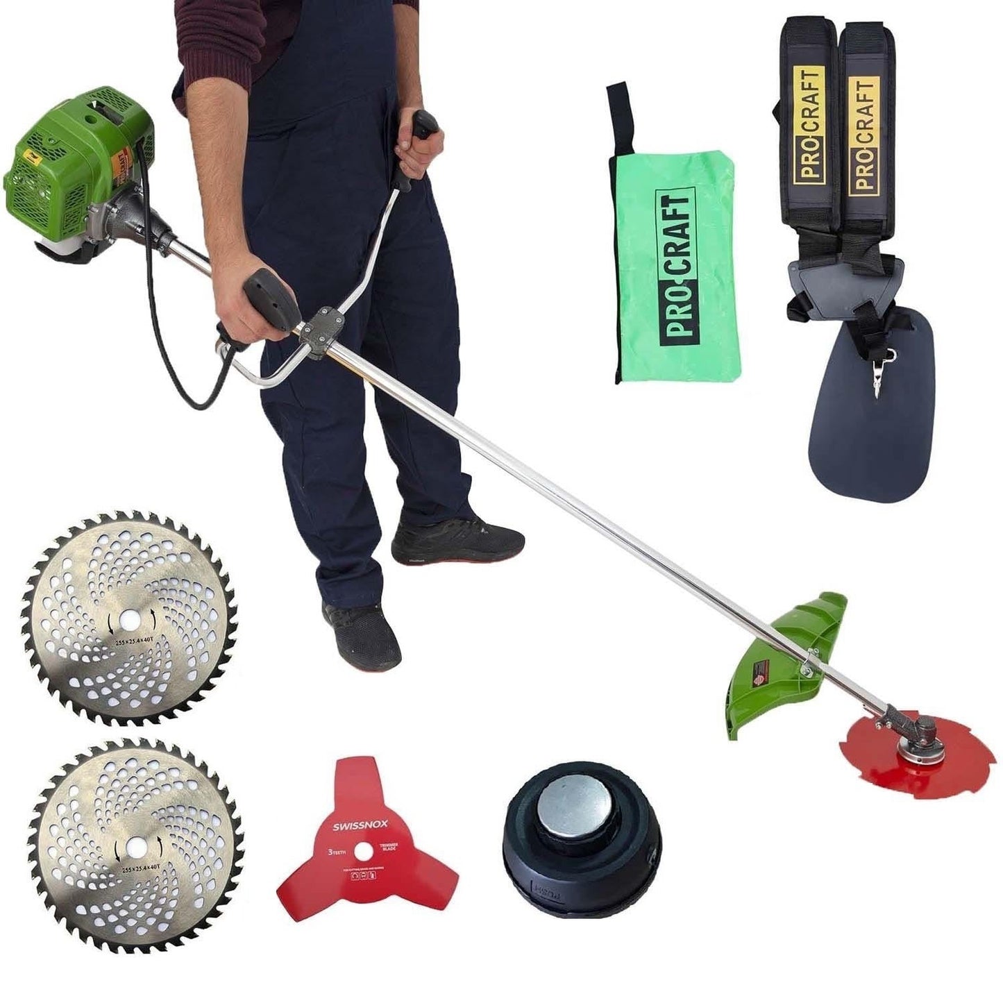 Motocoasa Procraft 4350 6CP, 58cc + 4 Sisteme Taiere