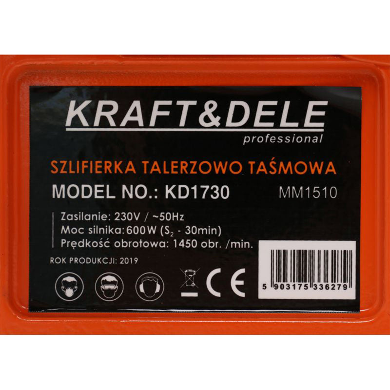 Slefuitor cu curea de masa Kraft&Dele KD1730, 600W, 1450RPM, 100x914mm
