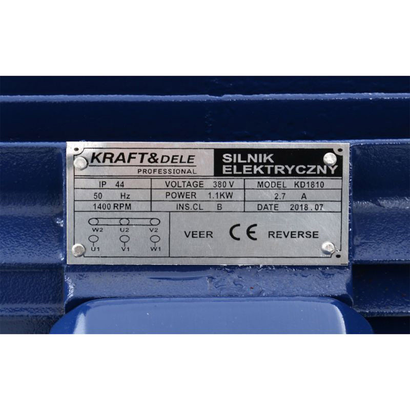 Motor electric trifazat Kraft&Dele KD1810, 1.1KW, 1400RPM, carcasa fonta