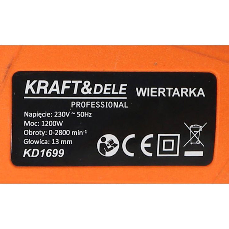 Bormasina Kraft&Dele KD1699, 1200W, 2880RPM, mandrina 10mm