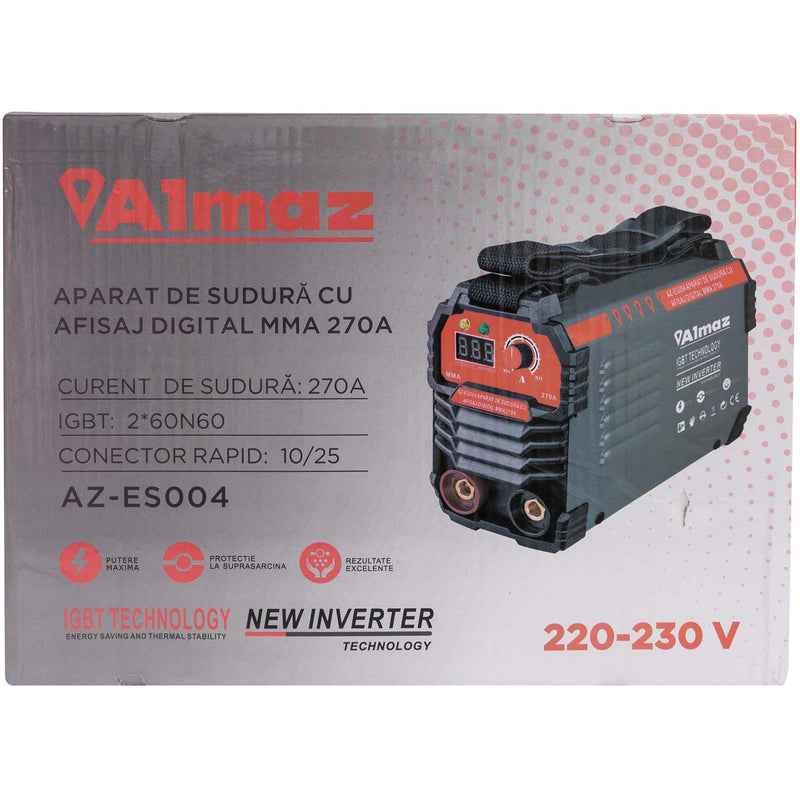 Aparat de sudura Almaz AZ-ES004, MMA 270A, electrod 1.6-5 mm, accesorii incluse