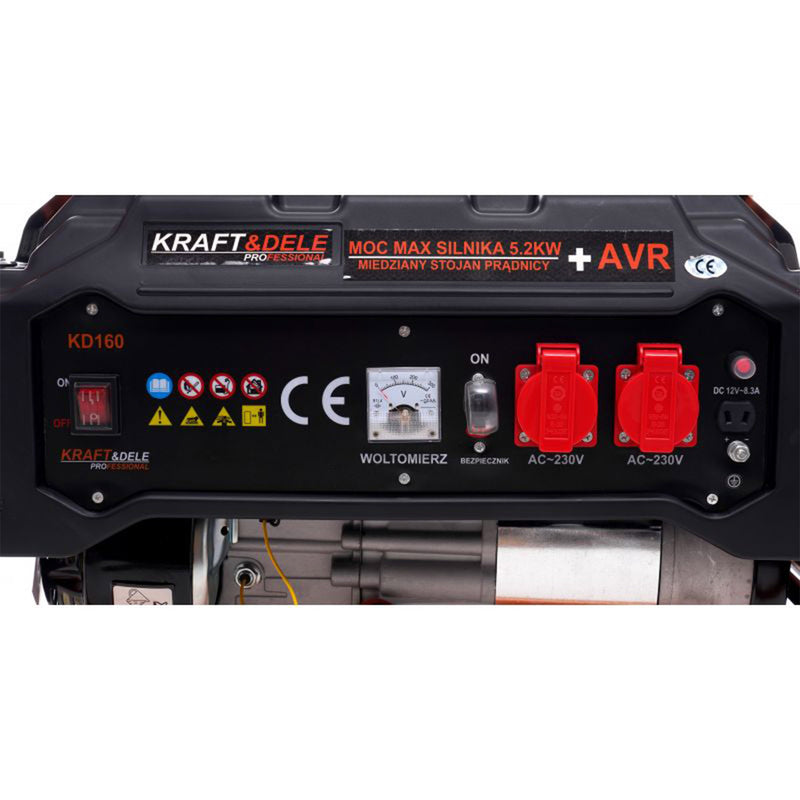 Generator curent Kraft&Dele KD160, 230V, 2800W-3500W, 7CP, 4 timpi (stabilizator de tensiune (AVR)