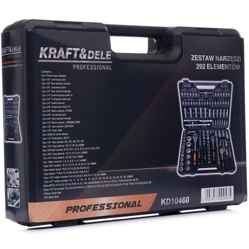 Trusa scule Kraft&Dele KD10460, 292 bucati, valiza de transport inclusa