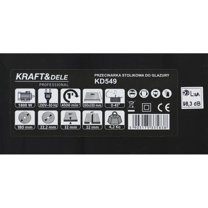 Circular de masa Kraft&Dele KD549, 1800W, 4500Rpm