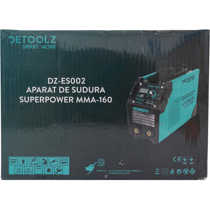 Aparat de sudura Detoolz AZ-ES002, MMA-160, 20-190A, electrozi 1.6-5.0mm,