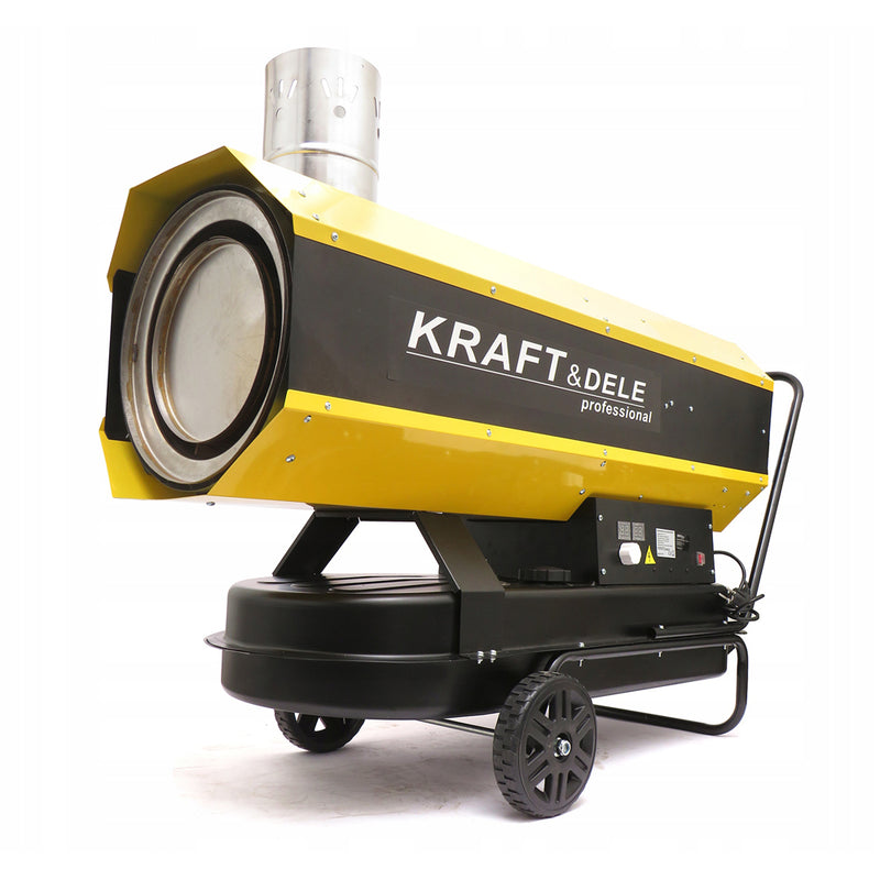 Tun de caldura pe motorina Kraft&Dele KD11717, 65kW, 1000m3/h, Termostat, Afisaj LCD, Evacuare gaze, Profesional