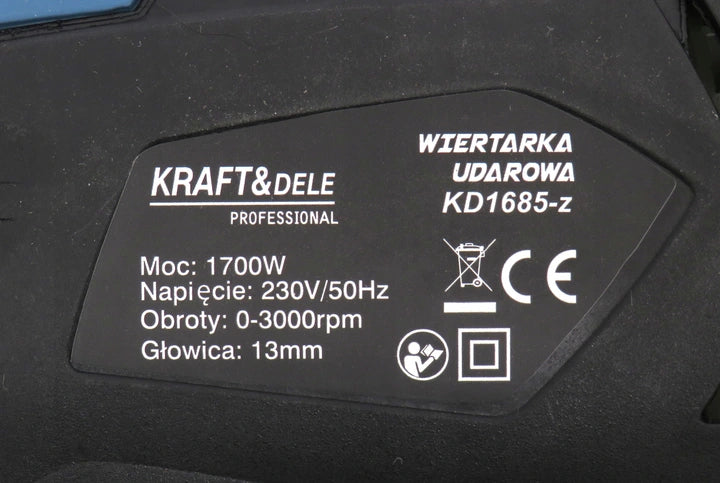 Bormasina cu percutie Kraft&Dele KD1685-Z, 1700W, 3000RPM, mandrina 13mm