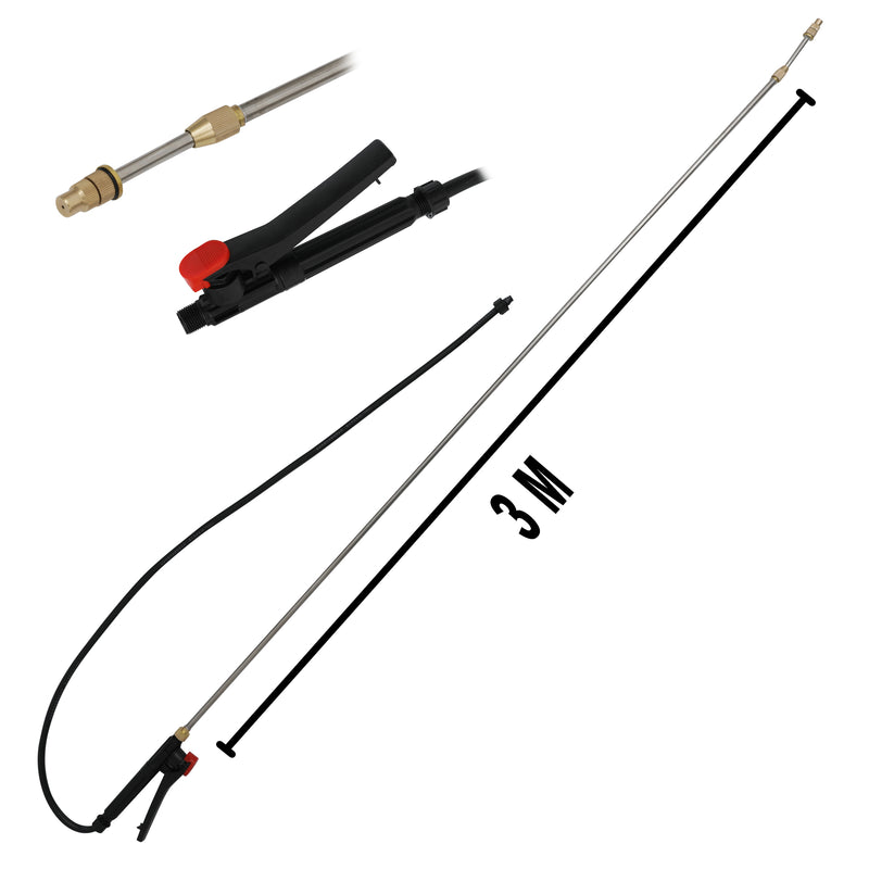 Set Pompa de stropit cu acumulator Pandora 20L + Atomizor electric + Set Lance telescopica stropit pomi inox 3m, Vermorel