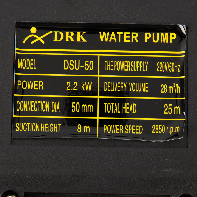 Motopompa apa cu motor electric DRK DSU-50, 2.2kW, 2toli, debit 28m3/h, ref. 25m