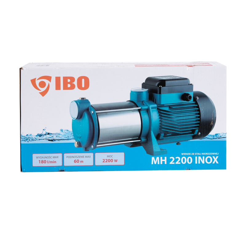 Pompa de suprafata multietajata IBO Dambat MH 2200 INOX 230V, 2200W, 180l/min, H refulare max 60m, de suprafata