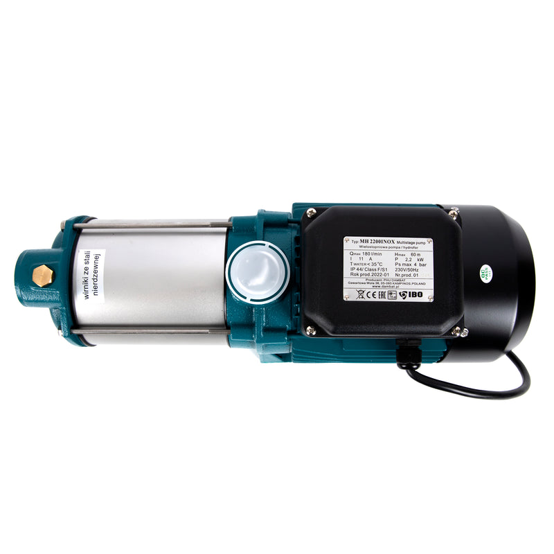 Pompa de suprafata multietajata IBO Dambat MH 2200 INOX 230V, 2200W, 180l/min, H refulare max 60m, de suprafata