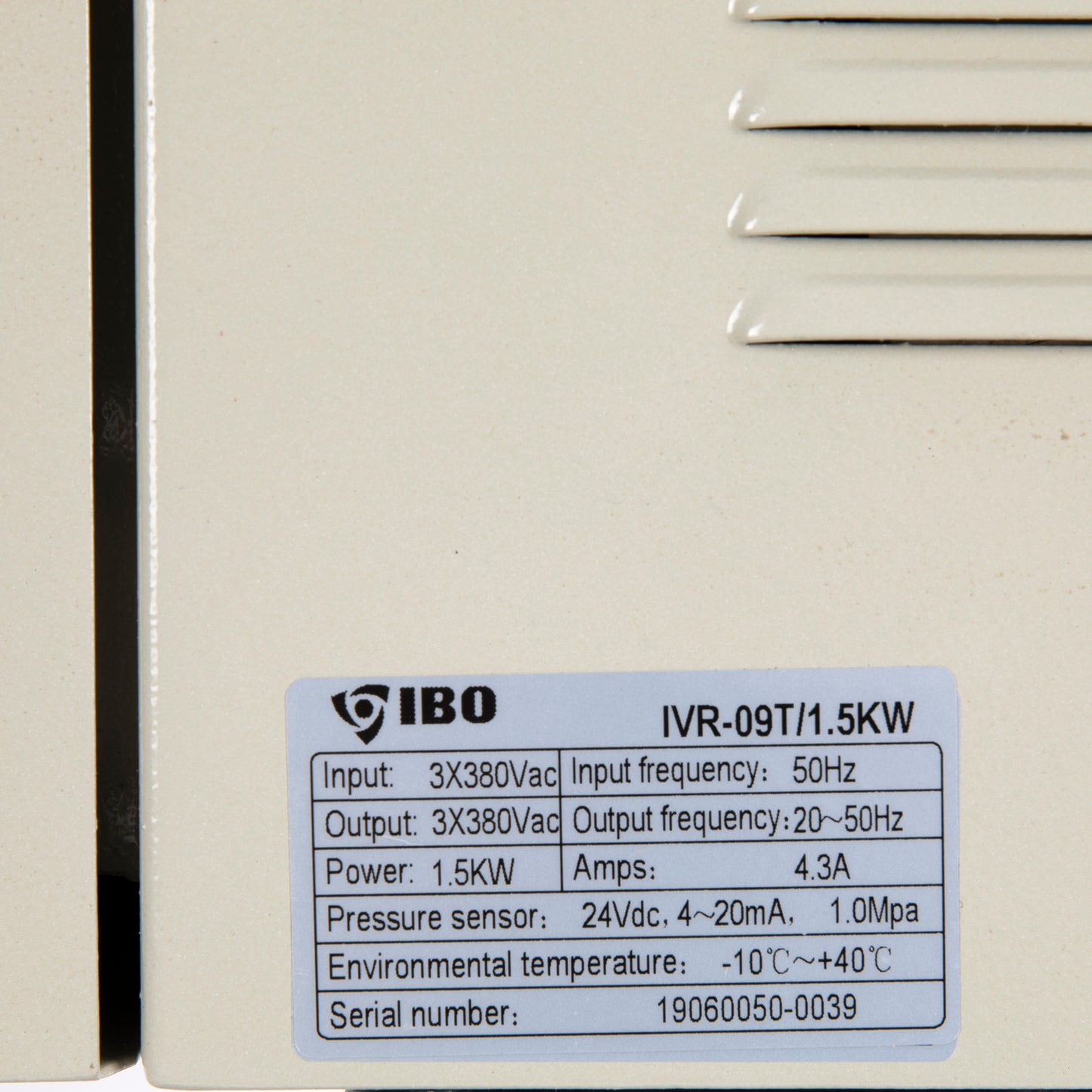 Panou comanda pompa apa, IBO Dambat IVR-09T, 0.75-1.5kW, 400V/4.3A, Inverter