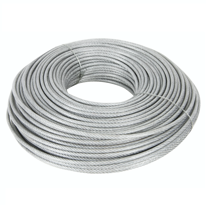 Cablu otel zincat plastifiat, grosime 6 MM, rola 100m, Liderman, sufa metalica