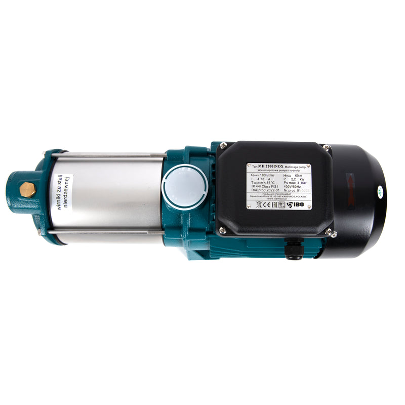Pompa de suprafata multietajata IBO Dambat MH 2200 INOX 400V, 2200W, 180l/min, H refulare max 60m, de suprafata