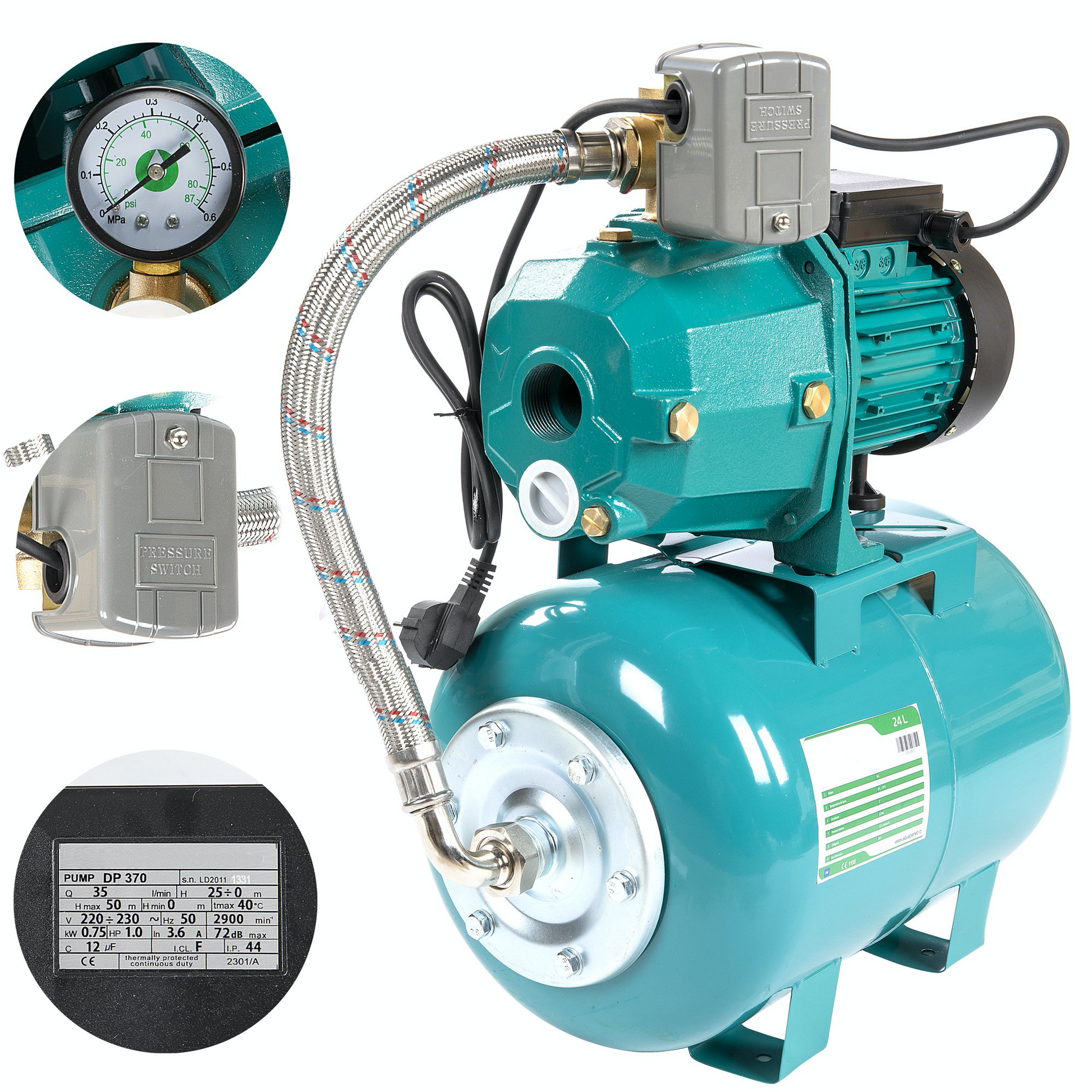 Hidrofor Liderman- Apc-DP370, 24L, 0.75 Kw, 35 l/min, H refulare 50m