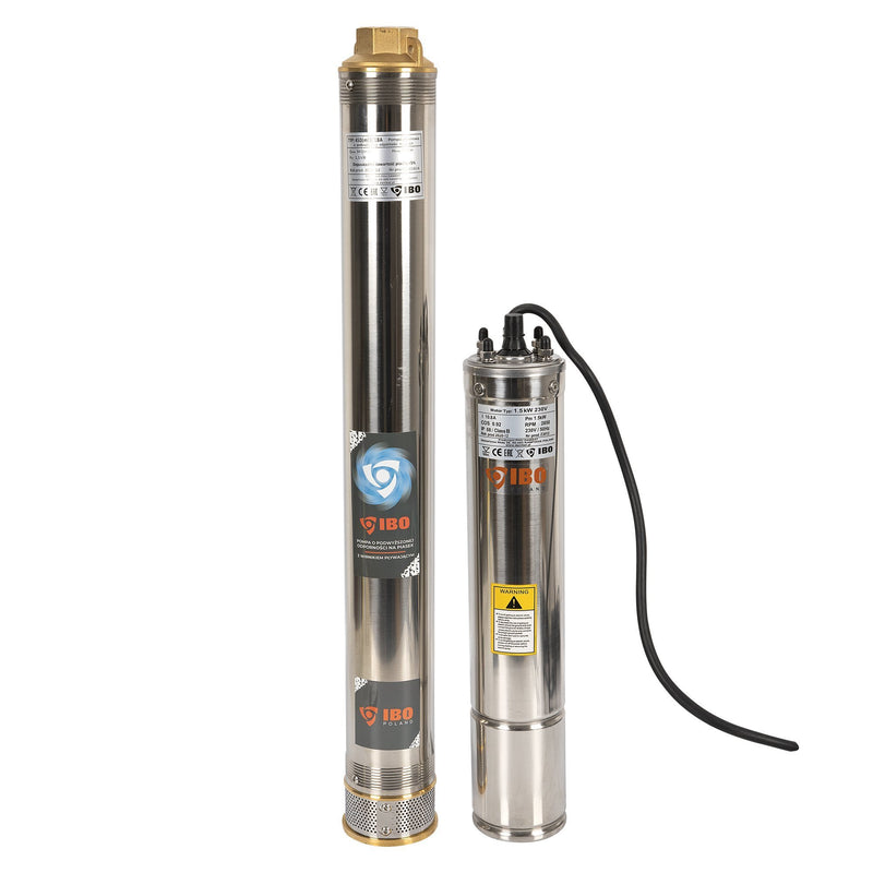 Kit hidrofor 100L vertical/orizontal cu pompa submersibila IBO Dambat 4SDM3/18, 1.5kW, debit 94l/min, refulare 135m, racord 1.5