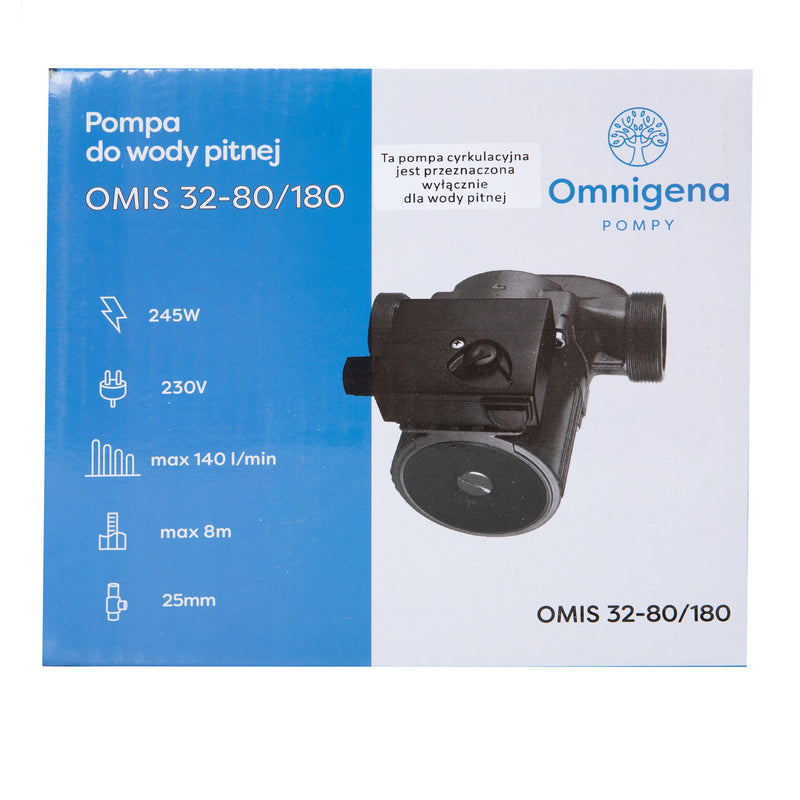 Pompa recirculare centrala Omnigena OMIS 32-80/180, debit 140l/min, putere 245W