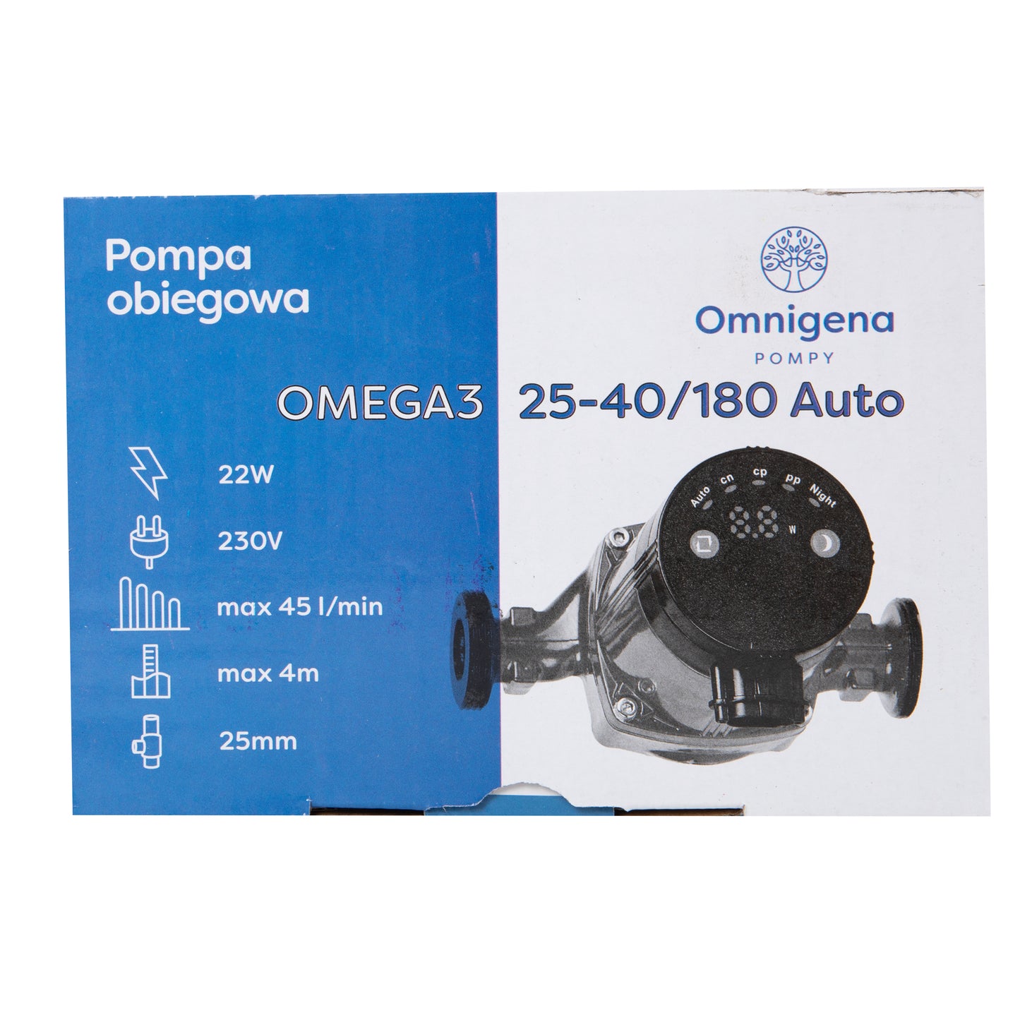 Pompa recirculare centrala Omnigena OMEGA3 25-40/180, debit 2.6m3/h, putere 22W