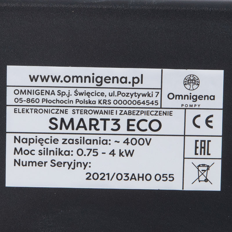 Panou comanda pompa apa profesional Omnigena SMART3 ECO, 400V, 0.75-4kW