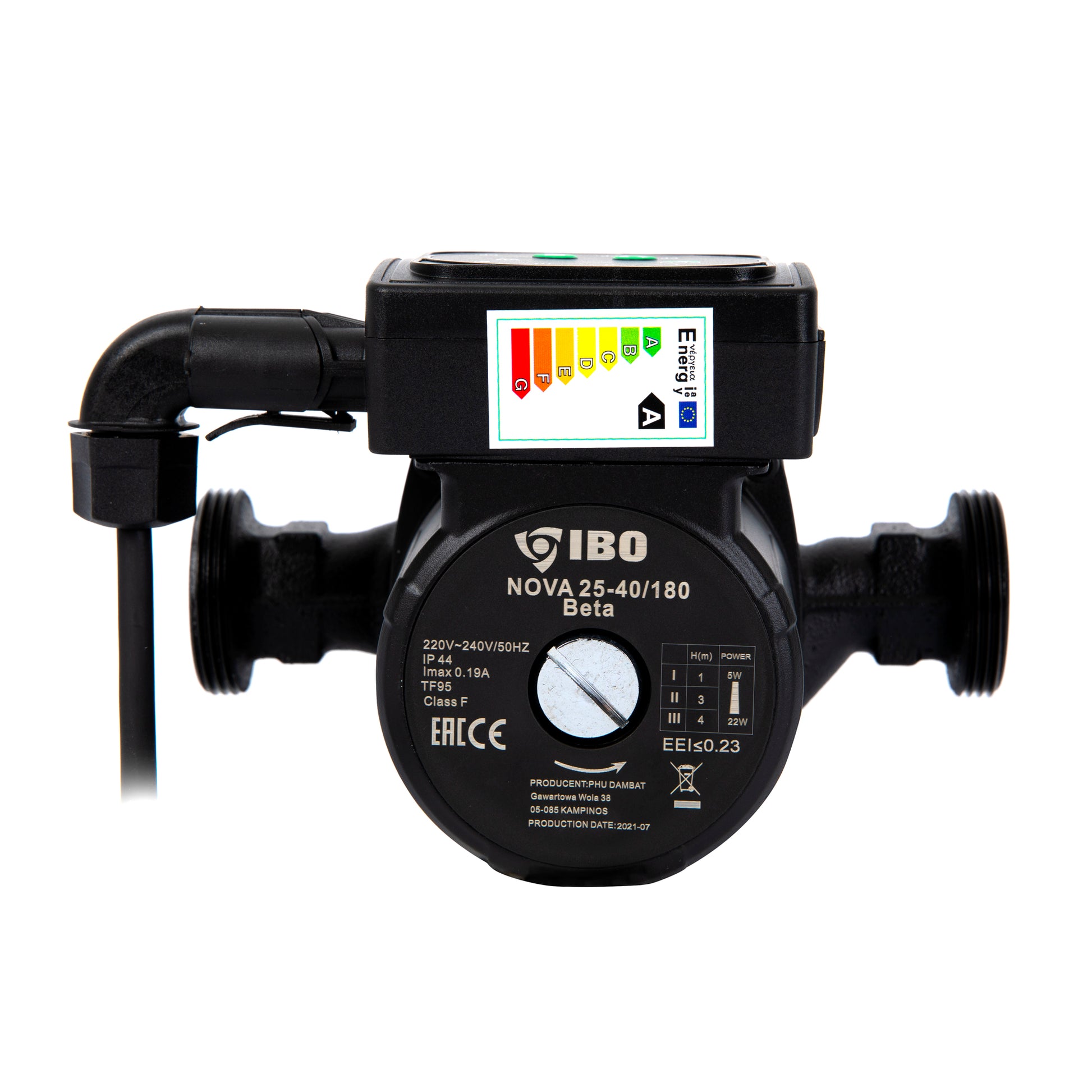 Pompa recirculare centrala IBO Dambat NOVA 25-40/180, 50l/min, 5-22W