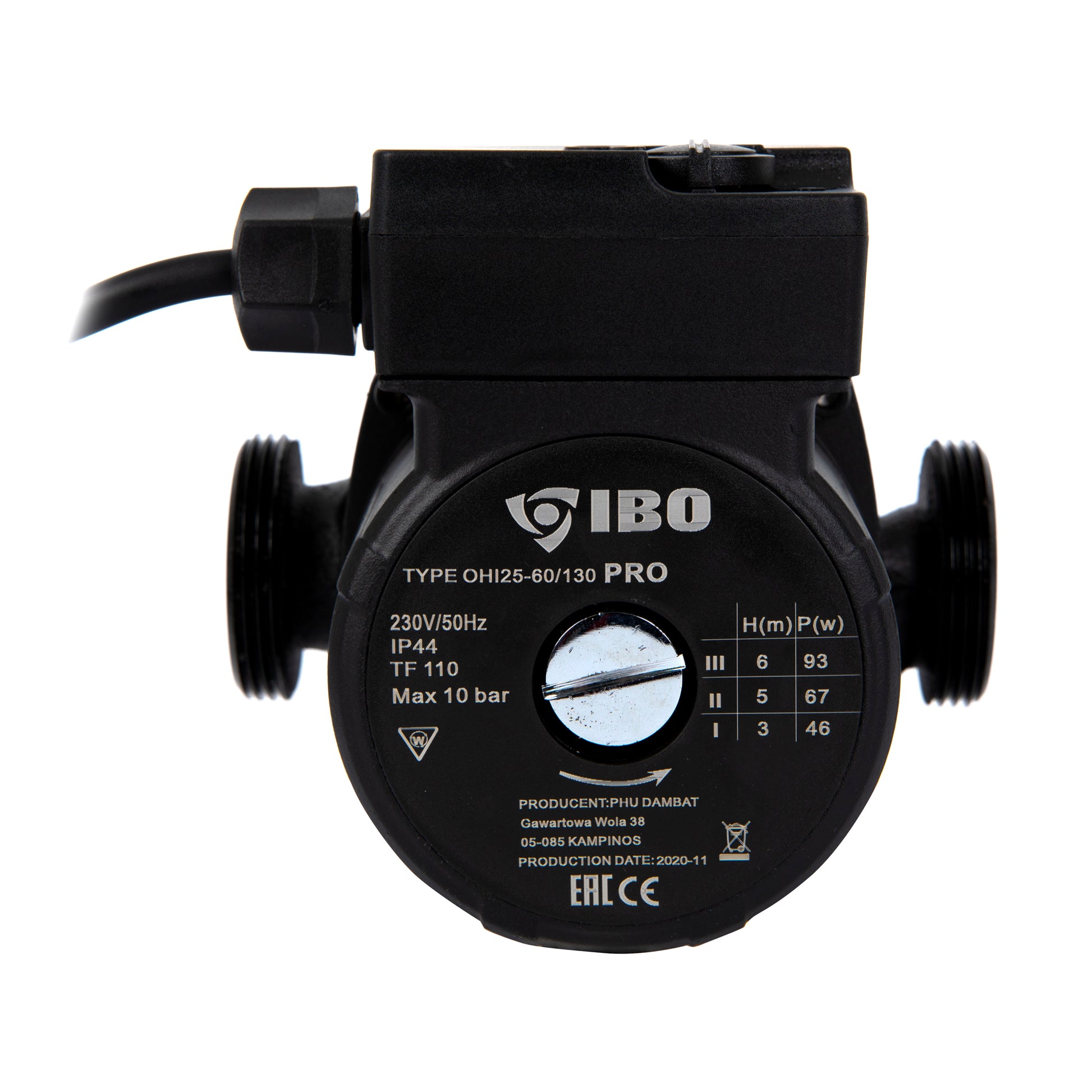 Pompa recirculare centrala IBO Dambat OHI PRO 25-60/130, 55l/min, 93W