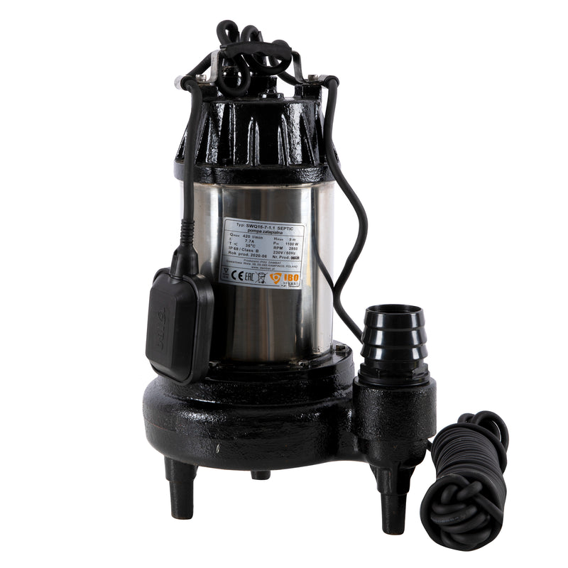 Pompa apa murdara IBO Dambat SWQ SEPTIC 1100, 1100W, 420 l/min, submersibila