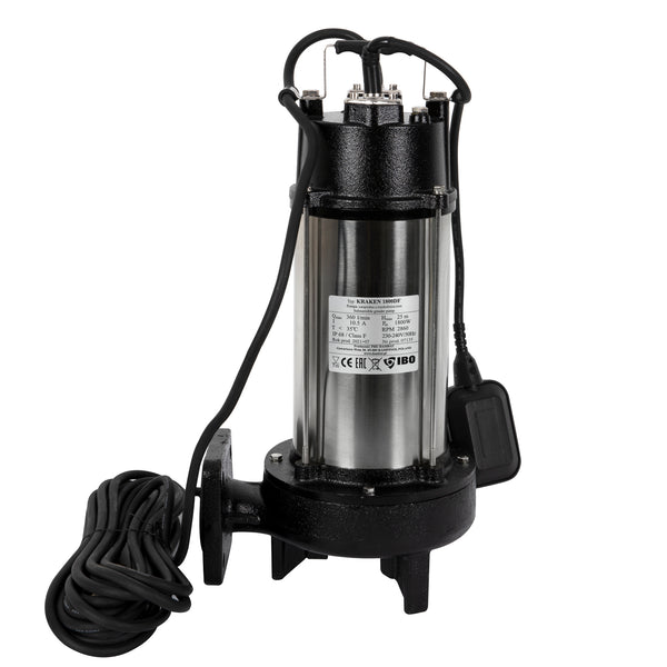 Pompa apa murdara cu tocator IBO Dambat KRAKEN 1800DF, 1800W, debit 350 l/min, H refulare 25m, submersibila