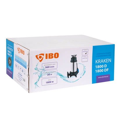 Pompa apa murdara cu tocator IBO Dambat KRAKEN 1800DF, 1800W, debit 350 l/min, H refulare 25m, submersibila