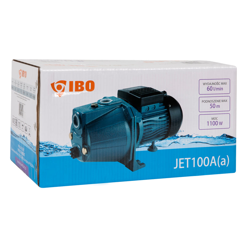 Pompa hidrofor IBO Dambat JET100A (a) cu accesorii, 1.1kW, debit 60l/min, H refulare 50m, racord 1 tol
