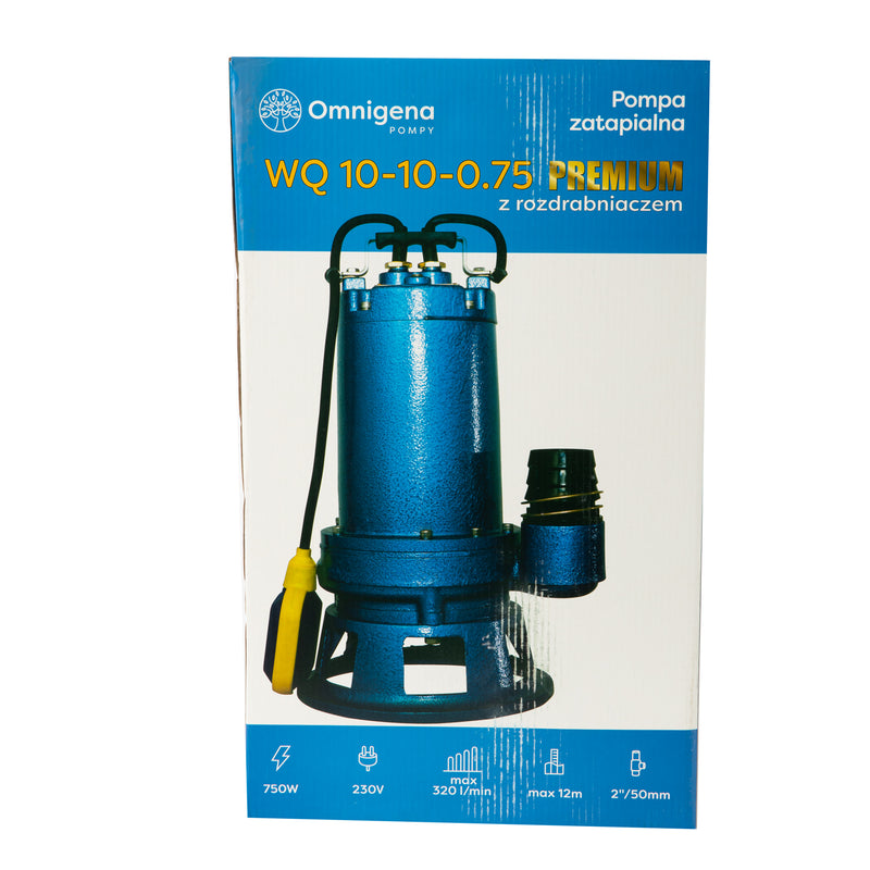 Pompa apa murdara cu tocator Omnigena WQ 10-10-0,75, 0.75KW, debit 250l/min, H refulare 12m, submersibila