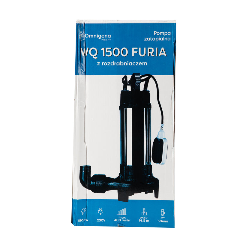 Pompa apa murdara cu tocator Omnigena WQ 1500 FURIA, 1.5KW, debit 400l/min, H refulare 14m, submersibila