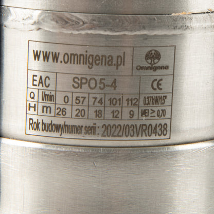 Pompa submersibila Omnigena 4SPO 5- 4, 230V, 0.37W, debit 111l/min, H refulare 26m