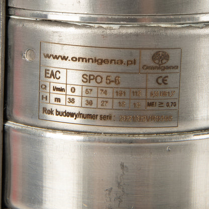 Pompa submersibila Omnigena 4SPO 5- 6, 230V, 0.55W, debit 111l/min, H refulare 38m