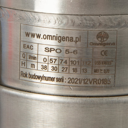 Pompa submersibila Omnigena 4SPO 5- 6, 400V, 0.55W, debit 111l/min, H refulare 38m