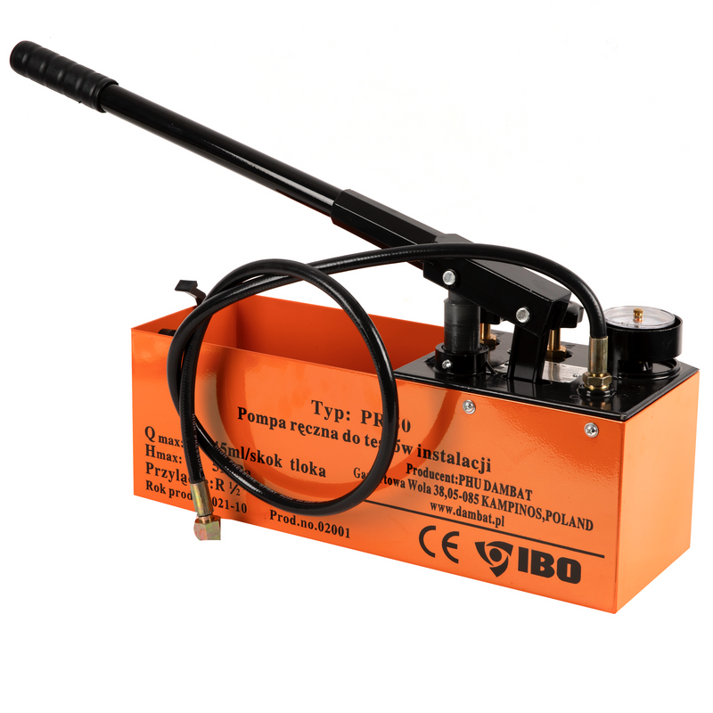 Pompa pentru testarea presiunii in instalatii IBO Dambat PR-50, 45 ml/cursa