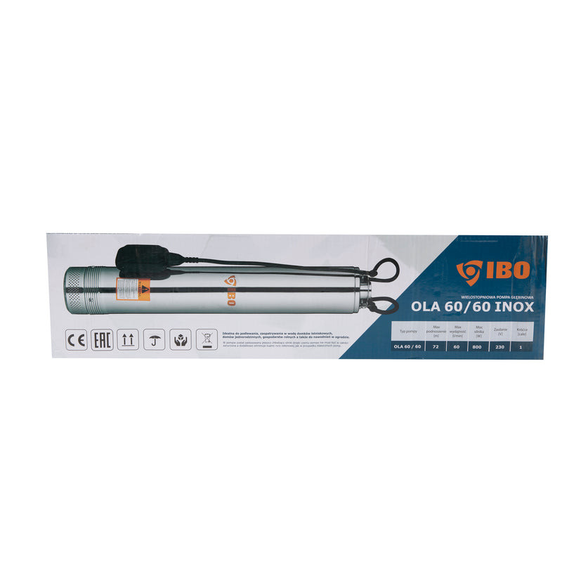 Pompa submersibila IBO Dambat OLA 60/60 INOX, 800 W, debit 60 l/min, H refulare 72m, cablu 20m