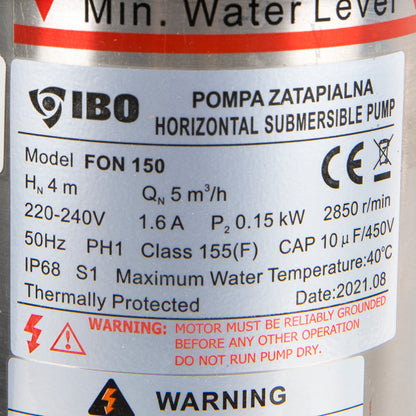 Pompa piscina IBO Dambat FON 150, 0.15kW, 13200l/ora, refulare 5m