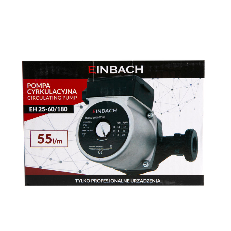 Pompa recirculare centrala Einbach EH 25-60/180, 55l/min, putere 93W