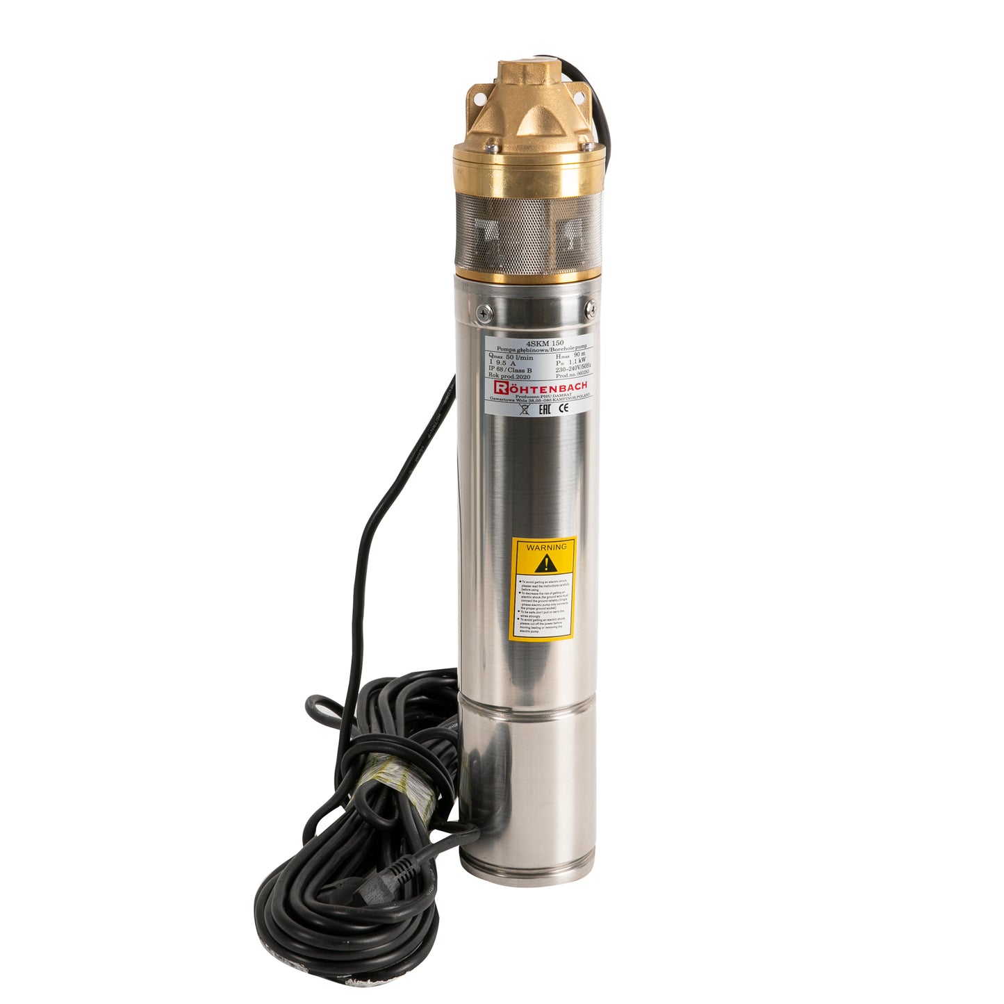 Pompa submersibila Rohtenbach 4SKM 150, 1100W, 50 l/min, inaltime refulare 90m
