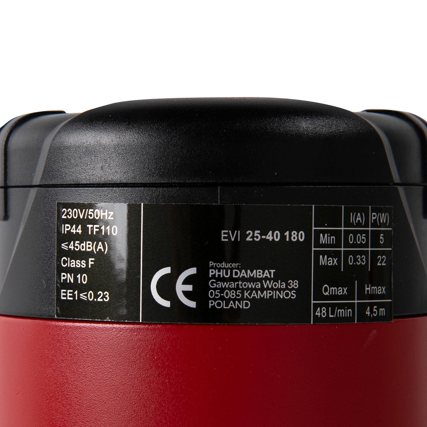 Pompa recirculare centrala Einbach EVI 25-40/180, debit 48l/min, putere 22W