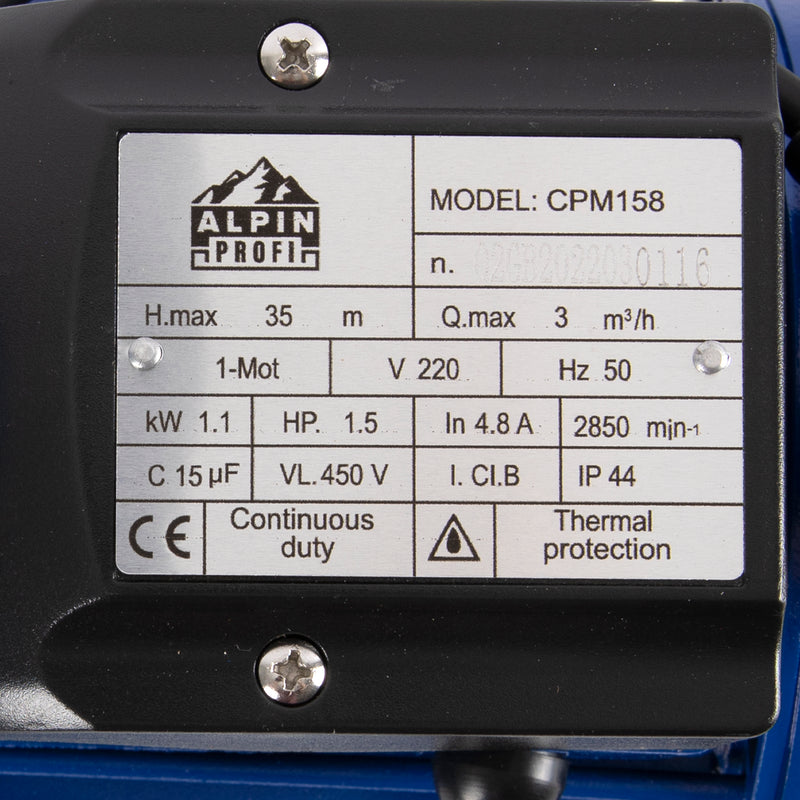Kit hidrofor electronic Alpin Profi CPM158, 1100W, 3m3/h, inaltime refulare 35m si Presostat automat LPC-4
