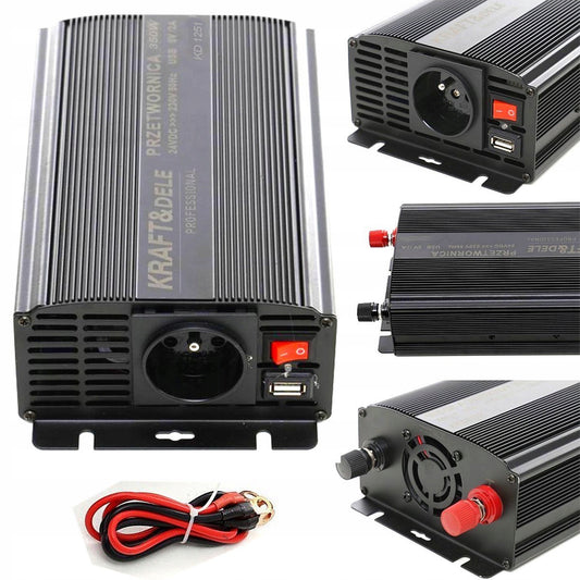 Convertor pentru curent auto Kraft&Dele KD1250, 12V, 220V