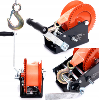 Troliu manual cu manivela Kraft&Dele KD1314, 2500lbs (1134kg)