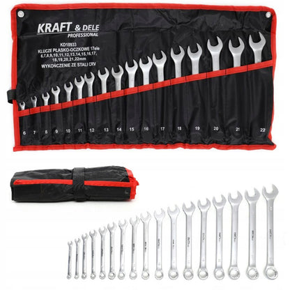 Set de chei combinate, 17 piese, Kraft&Dele KD10933, 6-22MM