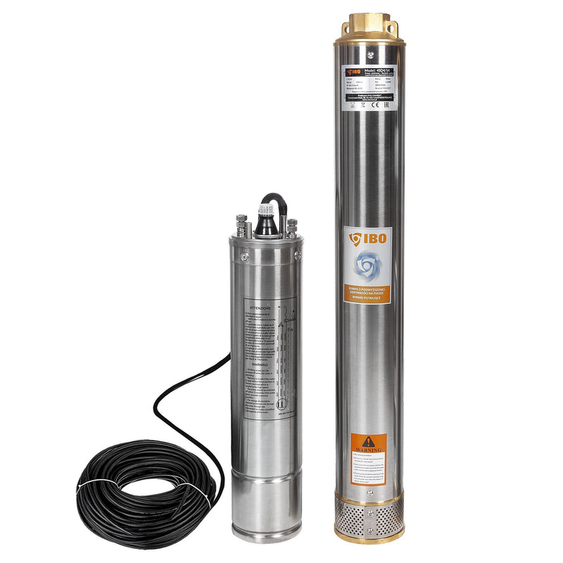 Kit hidrofor 24L cu pompa submersibila IBO Dambat 4SDM4/14, 1.1kW, debit 120l/min, H refulare 102m, racord 1.5 toli, rezistenta la nisip