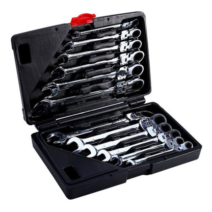 Set de chei combinate cu clicket, 12 piese, Kraft&Dele KD11304, 8-19MM