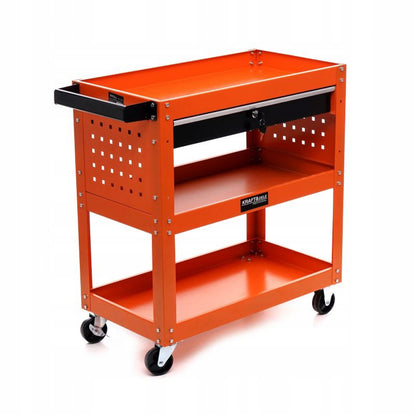 Stativ de scule de atelier cu roti Kraft&Dele KD366, 2 rafturi si sertar cu cheie